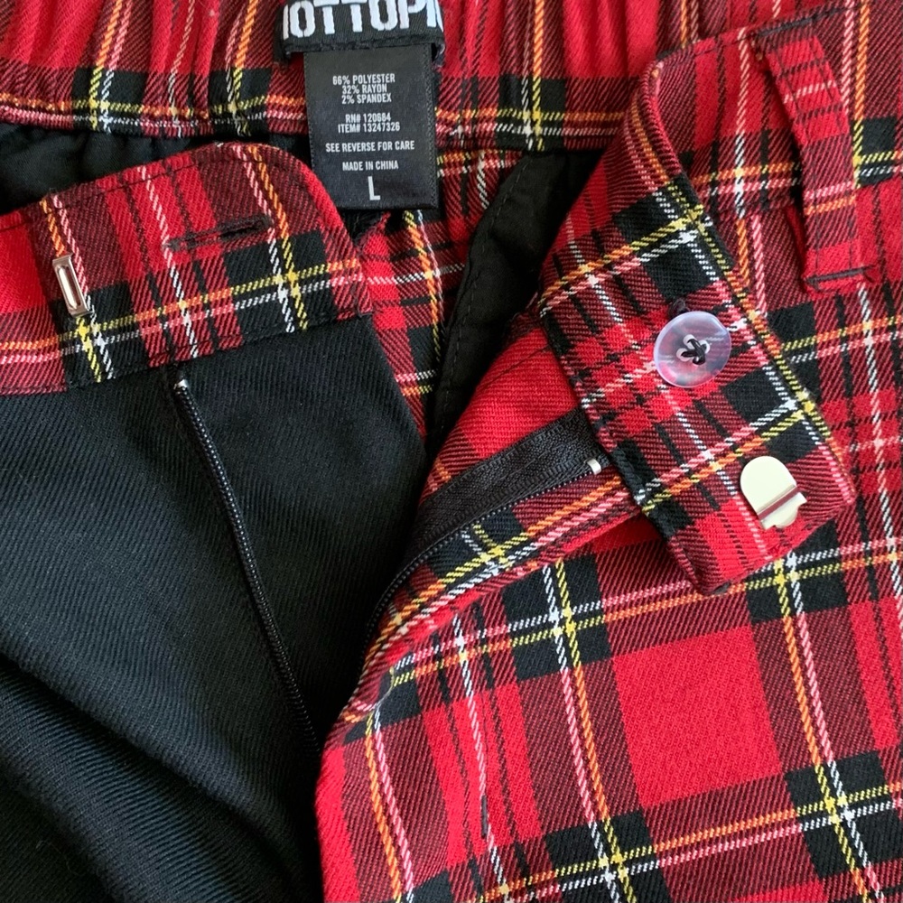 Hot Topic Split Leg Plaid High Rise Pants Size Large - Picture 7 of 9